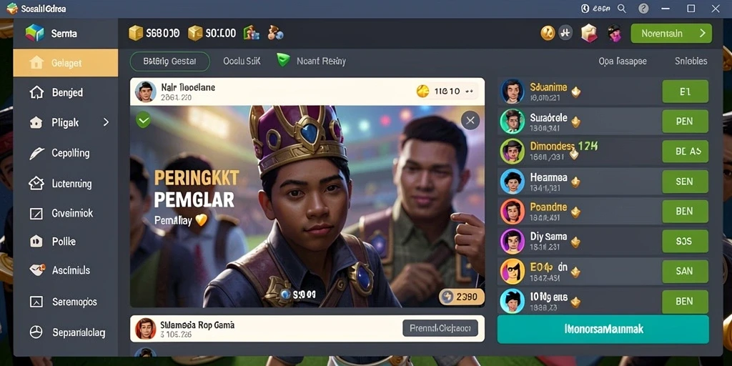 Tangkapan layar menunjukkan aksi seru di MAINDUIT.