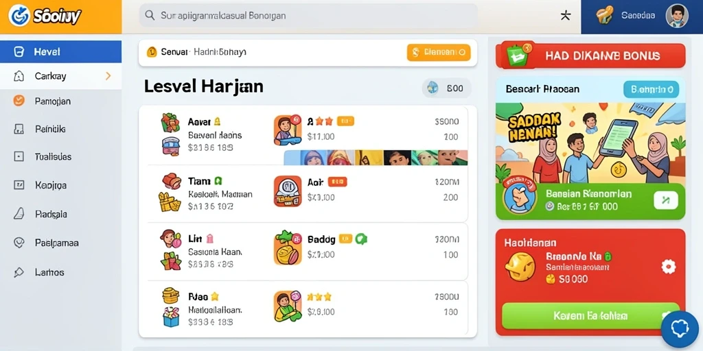 Tampilan awal yang menarik dengan berbagai pilihan slot.