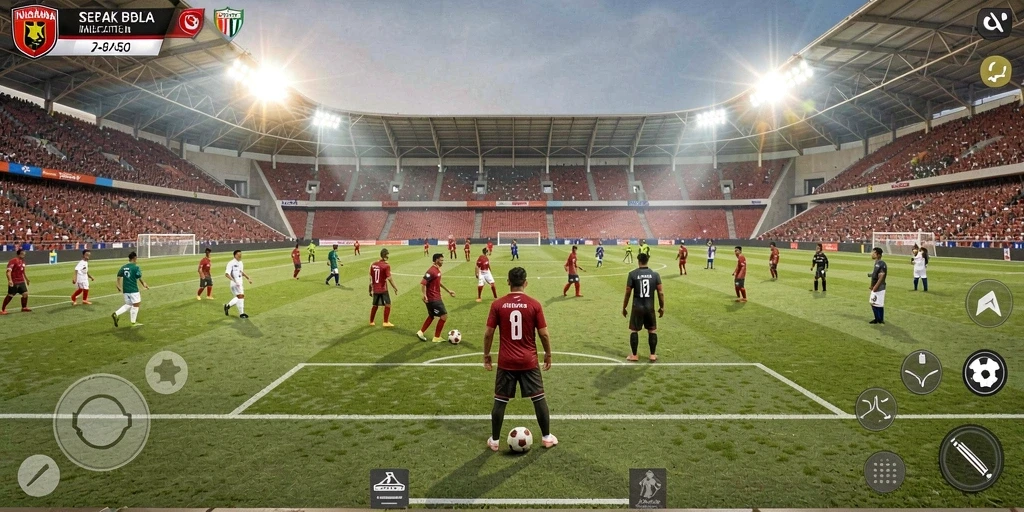 Screenshot menunjukkan karakter utama menjelajahi planet yang eksotis.